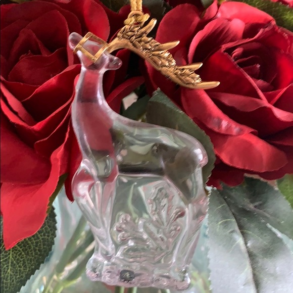 Vintage Gorham Crystal Antique Gold Reindeer Orn. - Picture 3 of 4